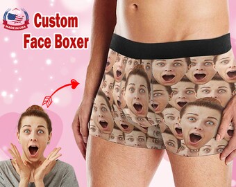 Custom Photo Gift for Boyfriend/Husband,Personalized Boxer Briefs,Face Boxer,Custom Men underwear,Anniversary/Birthday Gift for Him