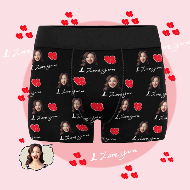 Personalized Underwear,Custom Face boxers,Men Boxer Brief,Print Face on Underwear,Christmas/Valentines Day Gift for Husband Boyfriend image 1