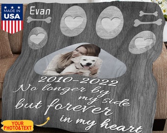 Personalized Pet Memorial Photo Blanket, Custom Dog Blanket