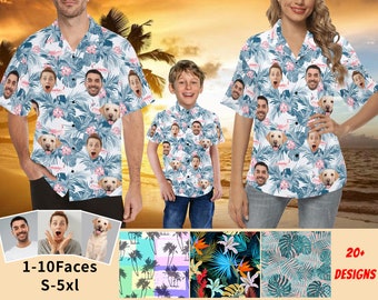 Custom Hawaiian Shirts with Face,Personalized Hawaiian Shirts for Men,Personalized Aloha Shirts,Funny Hawaiian Shirts for Vocation