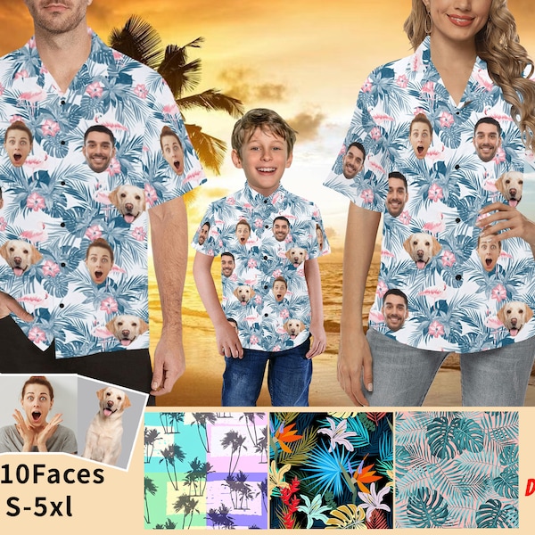 Custom Hawaiian Shirts with Face,Personalized Hawaiian Shirts for Men,Personalized Aloha Shirts,Funny Hawaiian Shirts for Vocation