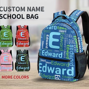 Cartable avec nom personnalisé,Sac à dos décontracté personnalisé avec nom,Sac à dos pour la rentrée,Cartable personnalisé,Cadeau personnalisé pour garçon, fille