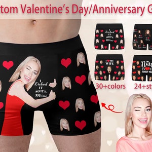 Personalized Gift for Him/Boyfriend/Husband,Custom Boxer Briefs,Face Underwear,Custom Men underwear,Valentines/Birthday Gift for Boyfriend