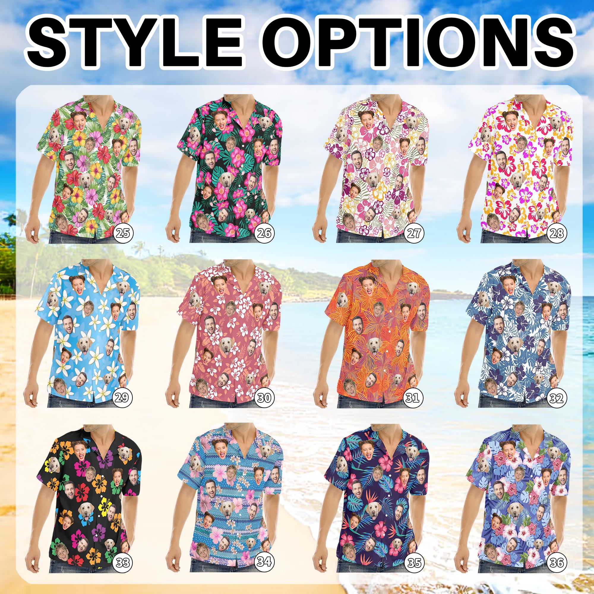 Camicia Hawaiana Personalizzata Con Foto, Aloha Stampata Per Uomo, Donna E Bambino, Tessuto Poliestere Leggero, Per Vacanze Estive E Feste In Famiglia