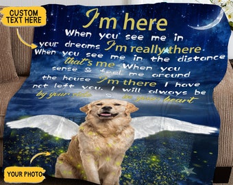 Personalized Pet Photo Blanket, Custom Memorial Gift
