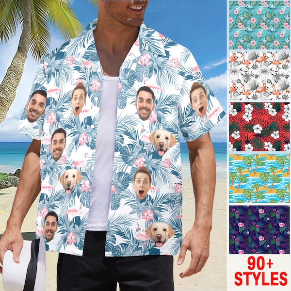 Personalisiertes Gesicht Hawaiihemd, Geschenke für Papa