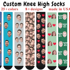 Custom Face Socks,Personalized Knee High Socks,Photo Socks,Adult Knee High Socks,Gift for Him,Gift for Boys,Christmas Gift For Him,Boys