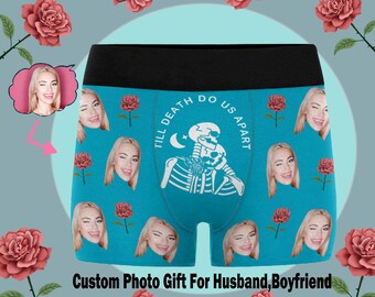 Custom Underwear/Face Underwear/Personalized Photo Gift for Boyfriend/Husband,Men Boxer Briefs,Valentine's Gift to Him,Husband,Boyfriend