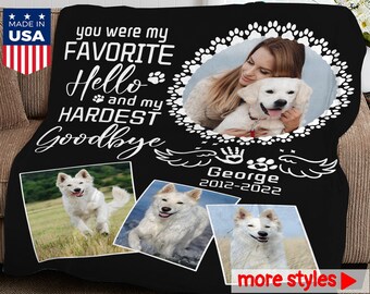 Custom Photo Memorial Blanket, Personalized Pet Loss Gift