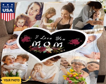 Personalized Photo Blanket, Custom Mother's Day Gift