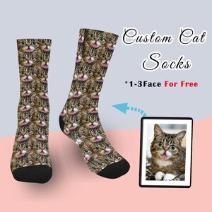 Custom Pet Face Socks -Custom Cat Photo Socks, Personalized Socks, Custom Printed Socks, Picture Socks, Cat Socks,Pet Lover Gift