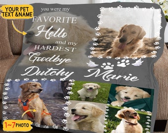 Custom Pet Photo Memorial Blanket, Dog Face Gift