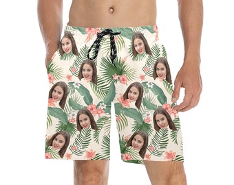 Custom Face Swim Trunks, Personalized Men's Beach Shorts