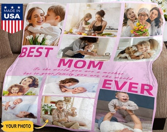 Personalized Mom Photo Blanket, Custom Memorial Gift