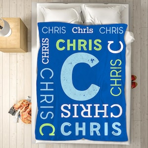 Custom Monogrammed Blanket for Kids,Personalized Blanket with Name ,Gift for Adult Boy Girl,Birthday/Christmas/Shower Gift for Baby,Toddlers