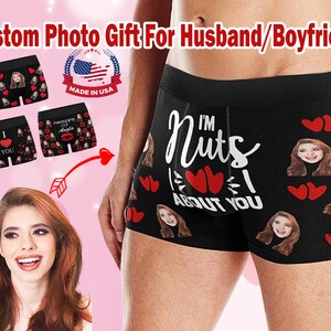 Personalized Boxer with Face for Husband,Custom Boxer Briefs,Custom Men Underwear,Valentine&#39;s/Anniversary/Wedding/Birthday Gift for Him
