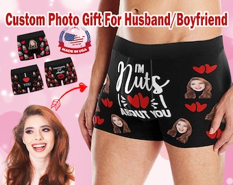 Personalized Boxer with Face for Husband,Custom Boxer Briefs,Custom Men Underwear,Valentine's/Anniversary/Wedding/Birthday Gift for Him