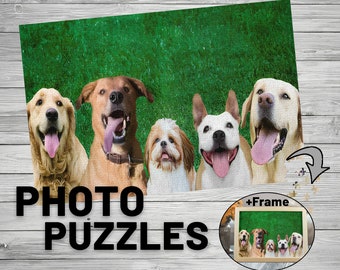 Custom Photo Puzzle,Personalized 300 500 1000 Pieces Wooden Puzzle,Custom Adult Jigsaw,Custom Christmas Gifts for Kids,Gifts for Pet Lovers