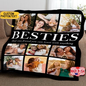 Besties Blanket,Personalized Picture Blanket,Custom Photo Blanket,Face blankets,Photo Blanket Gift,Family Photo Blanket,Gift for Best Friend