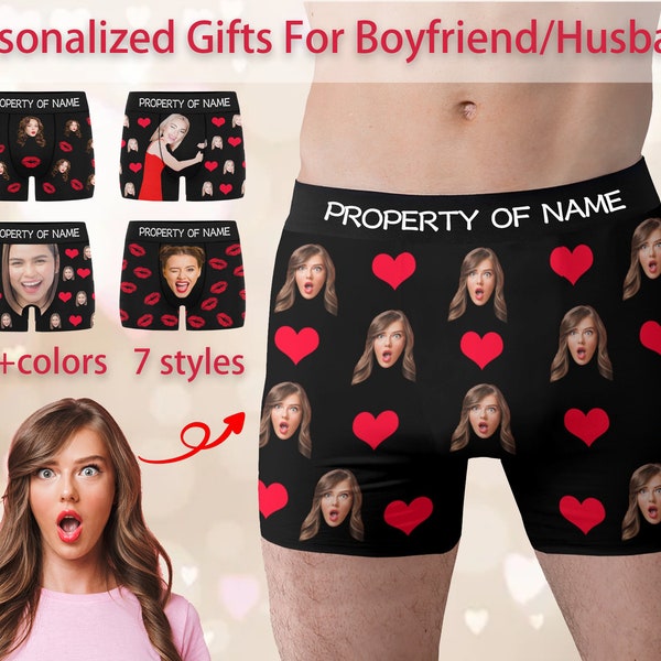 Personalized Photo Gift for Boyfriend/Husband,Custom Boxer Briefs,Custom Men underwear,Valentine's Day Gift for Him,Funny Wedding Gifts