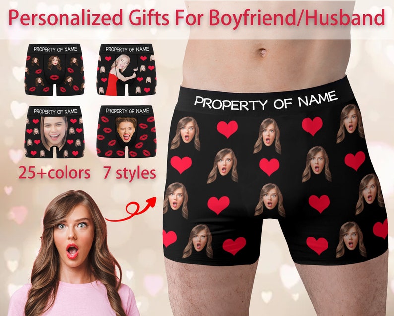 Personalized Photo Gift for Boyfriend/Husband,Custom Boxer Briefs,Custom Men underwear,Valentine's Day Gift for Him,Funny Wedding Gifts image 1
