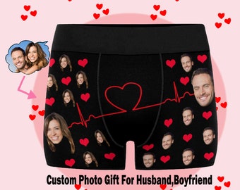Valentine's Gift to Him Husband Boyfriend/Personalize Men boxers with Face/Custom Boxer Briefs/Face Underwear/Custom Men underwear