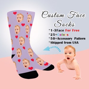 Muttertagsgeschenk, benutzerdefinierte Gesichtssocken - benutzerdefinierte Foto-Socken, individuelles Geschenk für Vater, Mutter, Vatertag / Geburtstagsgeschenk für Mama