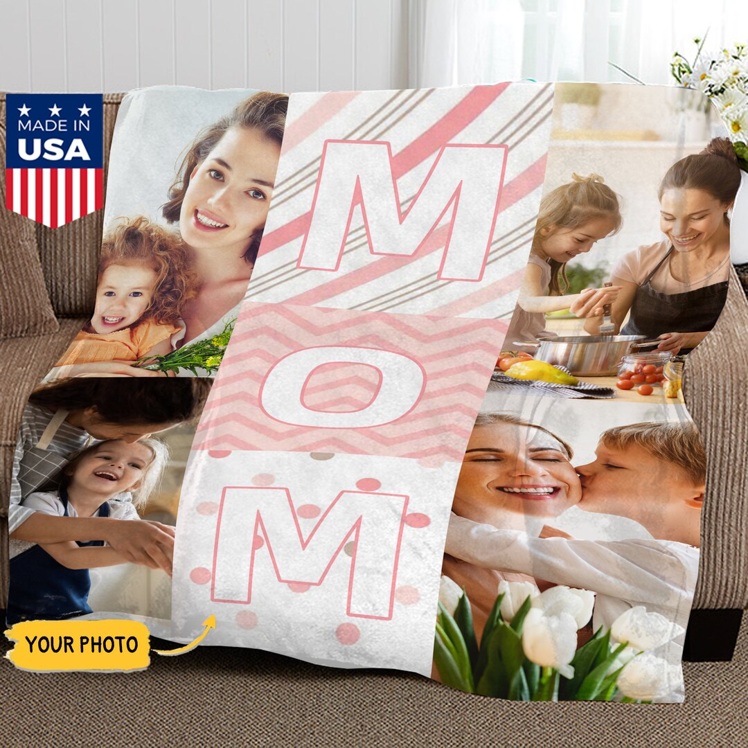 Personalized Baby Photo Fleece Throw Blanket - Gift Idea For Baby/Mother's Day - Dear Mommy