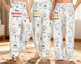 Personalized This Grandpa Belongs Pajamas Pants,A Cozy Christmas Gifts for the Grandparent
