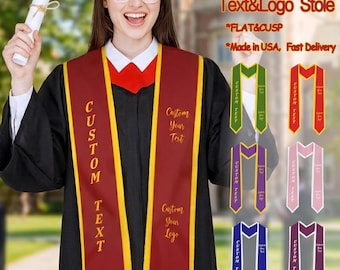 Personalized Graduation Stole with Text/Logo, Custom Graduation Gifts for Class of 2026