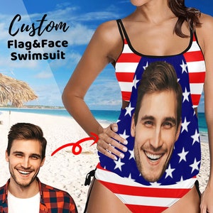 Custom Flag Swimsuit/Personalize Swimsuit/Women Swimsuit/Bride bathing Suit/Bachelorette Squad bathing suit Set/July 4 Independence Day