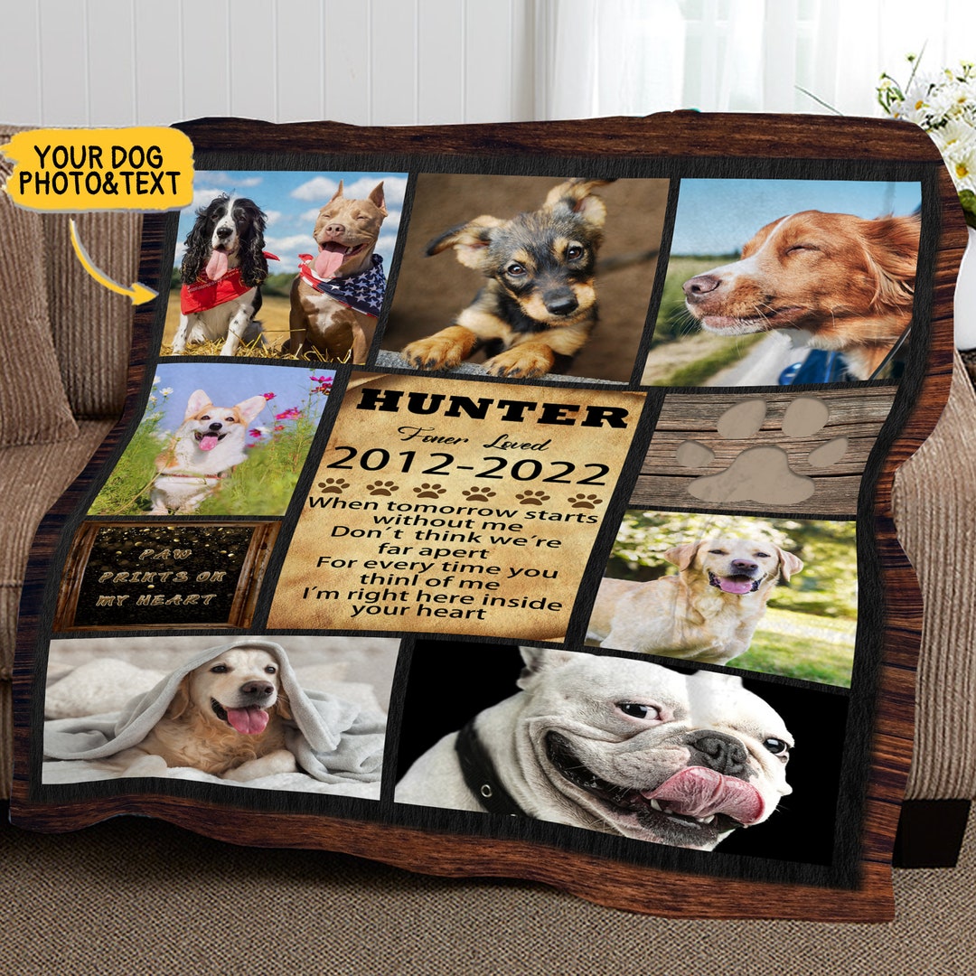 Personalized Pet Photo Blanket, Custom Dog Memorial Blanket - Etsy