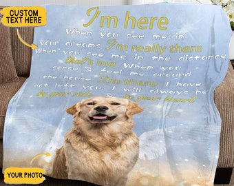 Personalized Pet Photo Blanket, Custom Name Memory Blanket