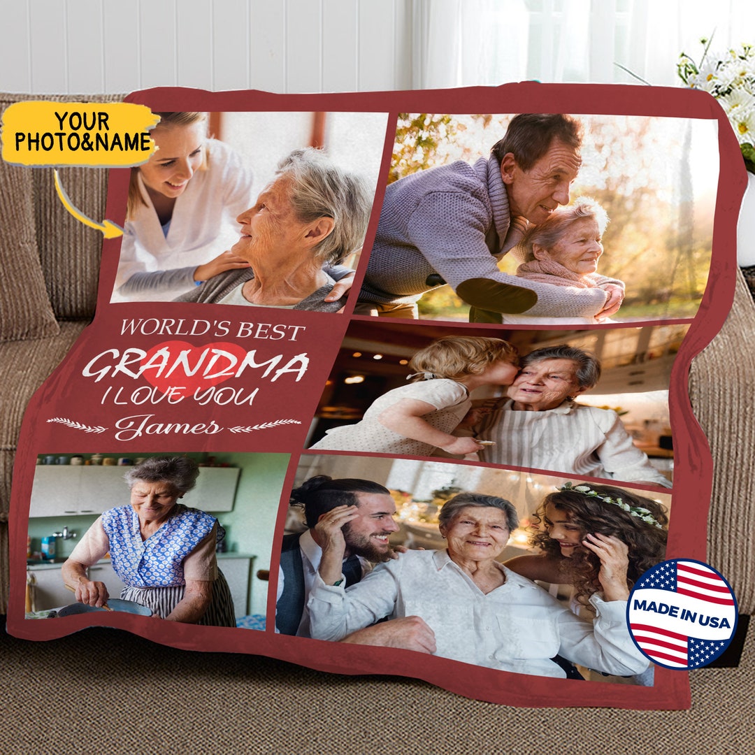 Custom Photo Best Granny Ever - Family Personalized Custom Blanket - Gift For Grandma, Grandkid