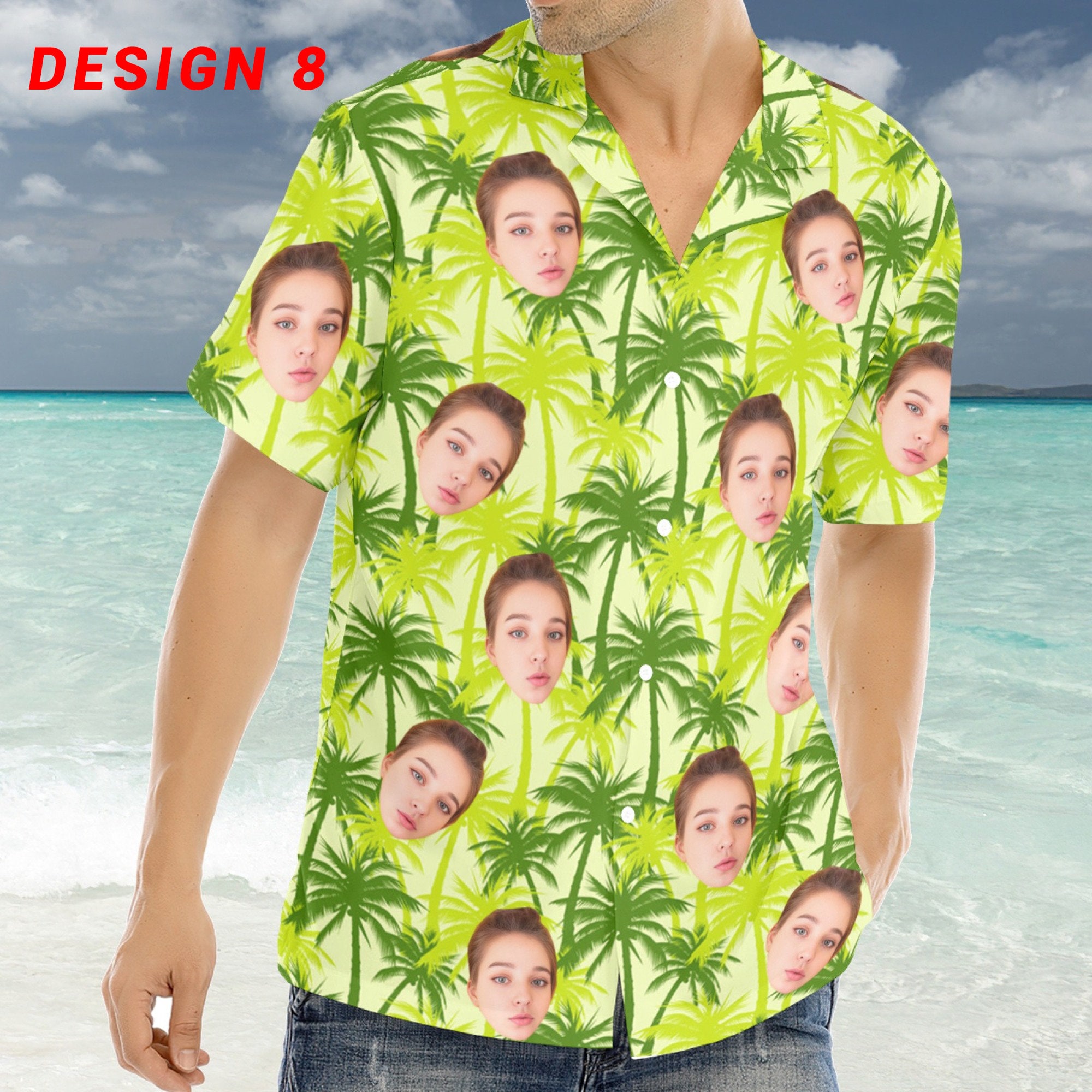 Camicia hawaiana personalizzata con foto, camicia Aloha personalizzata, estate tropicale - Italia