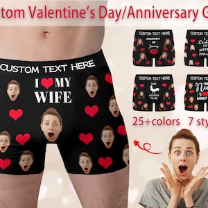 Personalized Photo Gifts for Boyfriend/Husband,Custom Boxer Briefs,Face underwear,Wedding Gifts/Birthday Gifts/Valentine&#39;s Day Gift for Him