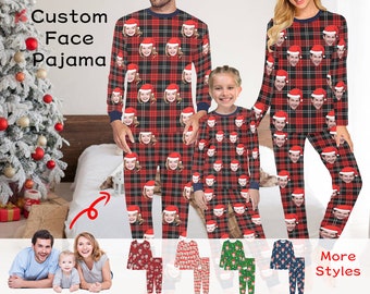 Custom Face Pajamas Set,Custom Christmas Pajama Set,Personalized Family Pajamas Set,Custom Photo Pjs,Christmas Gift to Him,Her,Family