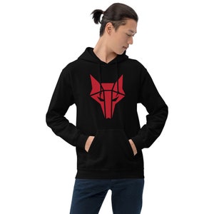 Red best sale wolf hoodie