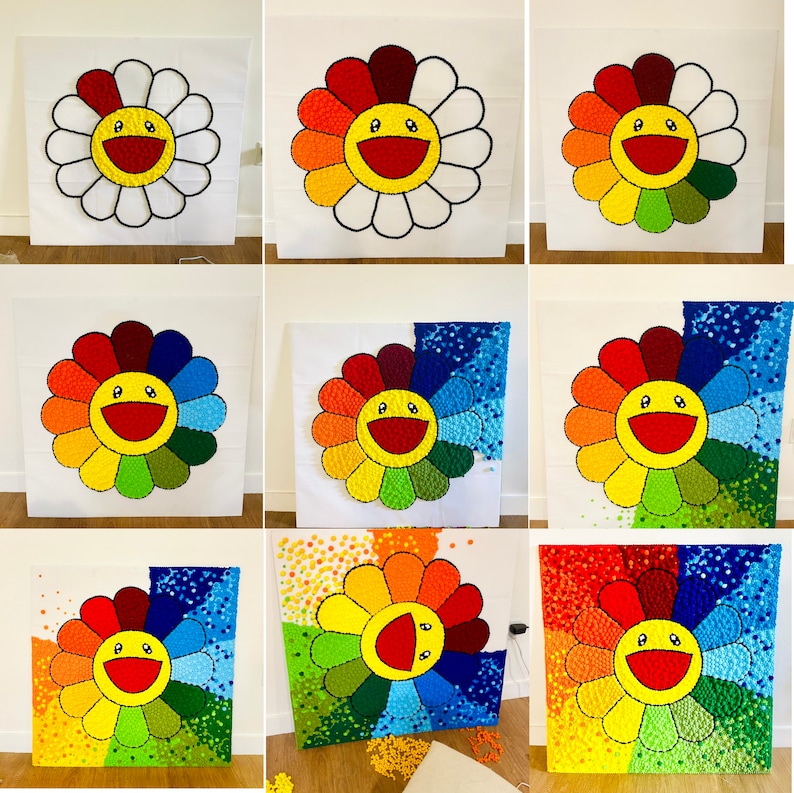 Back in stockDIY Pom-Pom Crafts for Takashi Murakami Flower Wall Art more than enough pomsGift with purchase included image 8