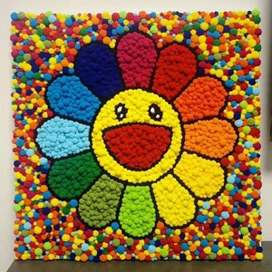 Back in stockDIY Pom-Pom Crafts for Takashi Murakami Flower Wall Art more than enough pomsGift with purchase included image 3