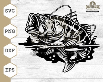Download Jumping Bass Svg Etsy