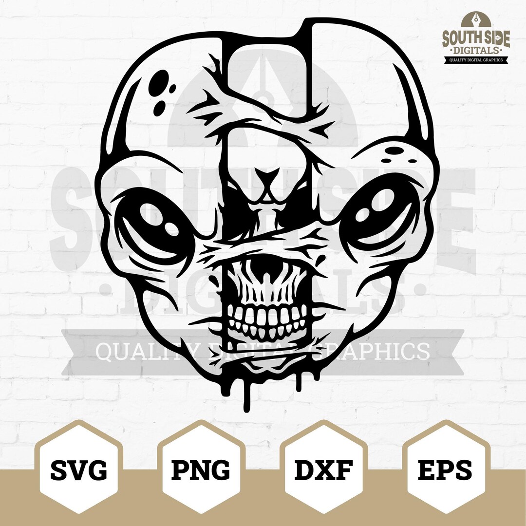 Alien Skull SVG: Human Skull Head Clipart (digital Files) - Etsy