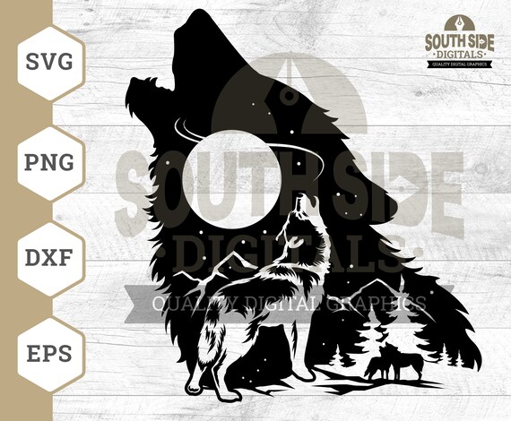 Hurlement Wolf SVG File Wolf svg Mountain Wolf svg Wolf - Etsy France