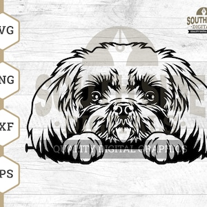 Peeking Shih Tzu SVG File, Cute Shih Tzu svg, Happy Shih Tzu svg, Peeking Shih Tzu svg, Shih Tzu Shirt, Shih Tzu Clipart, Png, DXF File