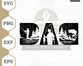 Fishing Dad SVG: Outdoor Sports Clipart (Digital Files)