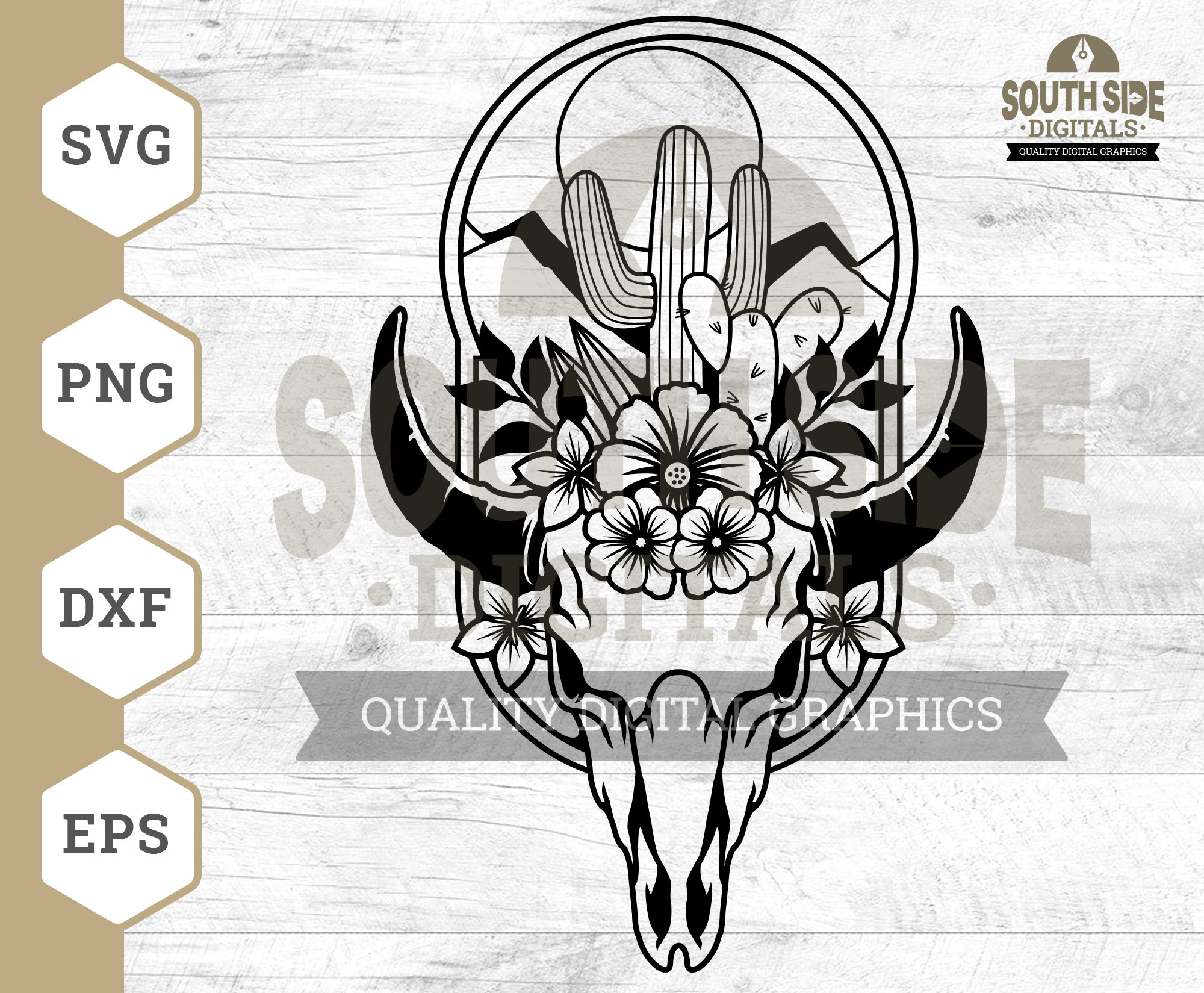 Download Floral Buffalo Svg File Cactus Buffalo Svg Cow Skull Svg Etsy
