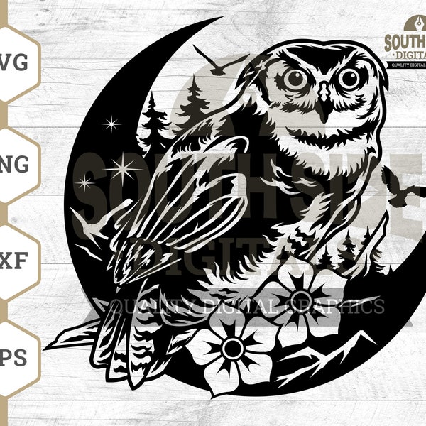 Night Owl SVG File, Flying Owl svg, Night Owl svg, Bird Breed svg, Owl svg, Night Hunter svg, Owl Shirt, Owl Bird Clipart, Png, Cut Files