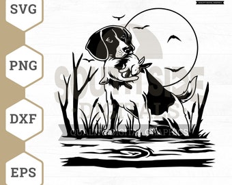 Rabbit Hunting Dog SVG: Hunter Clipart (Digital Files)