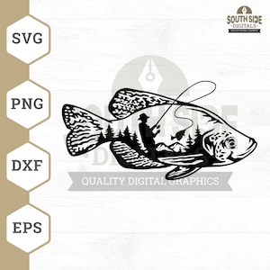 Crappie Fish Fishing Svg, Crappie Fishing svg, Crappie Fish svg, Outdoor Fishing svg, Fishing Shirt, Fishing Clipart, Cut File, Png, Dxf