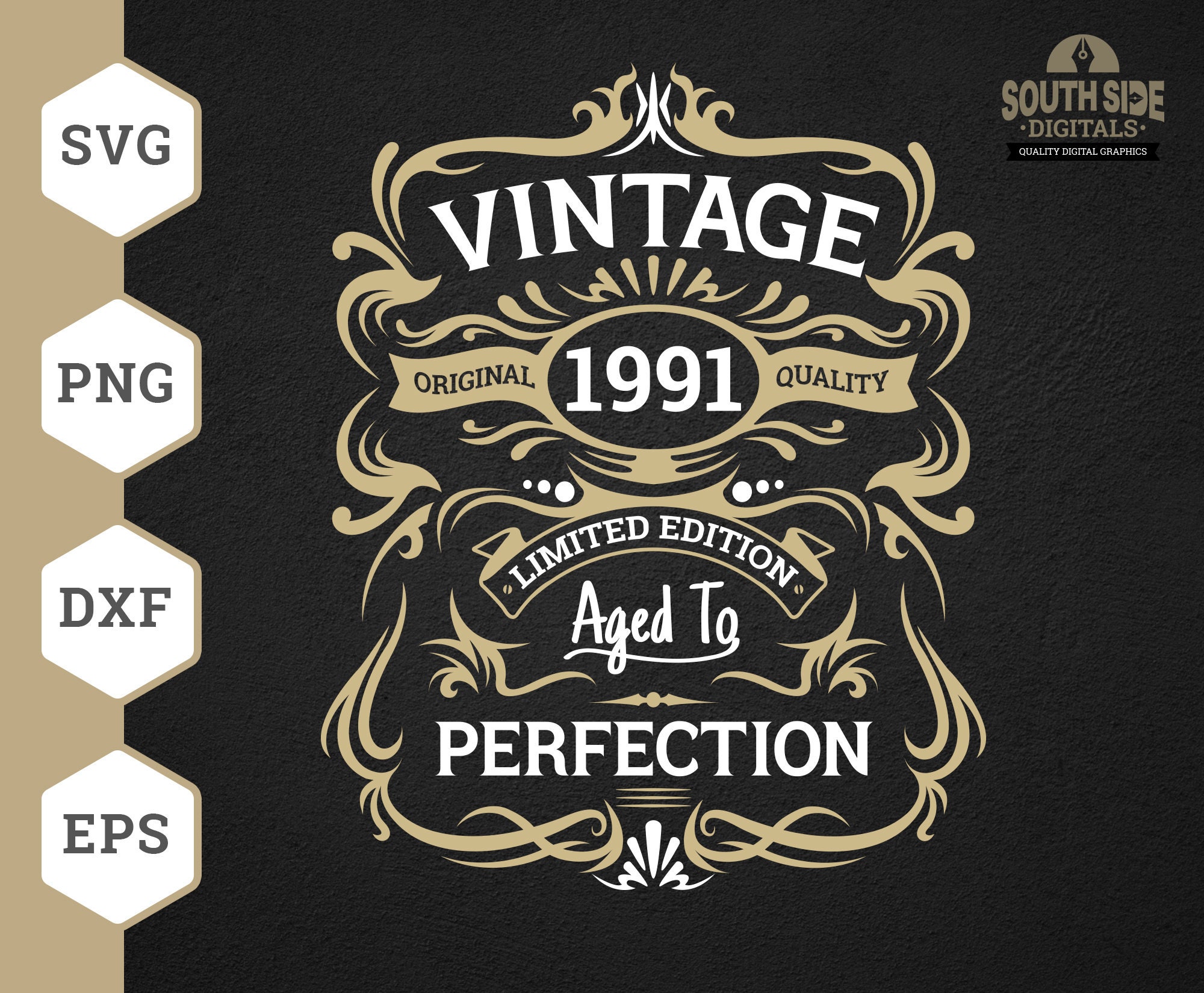 30th Birthday Svg,Vintage 1991 Svg, Aged to Perfection Svg, 30th Birthday Gift Idea, 30th Birthday Shirt, 30th Birthday Clipart